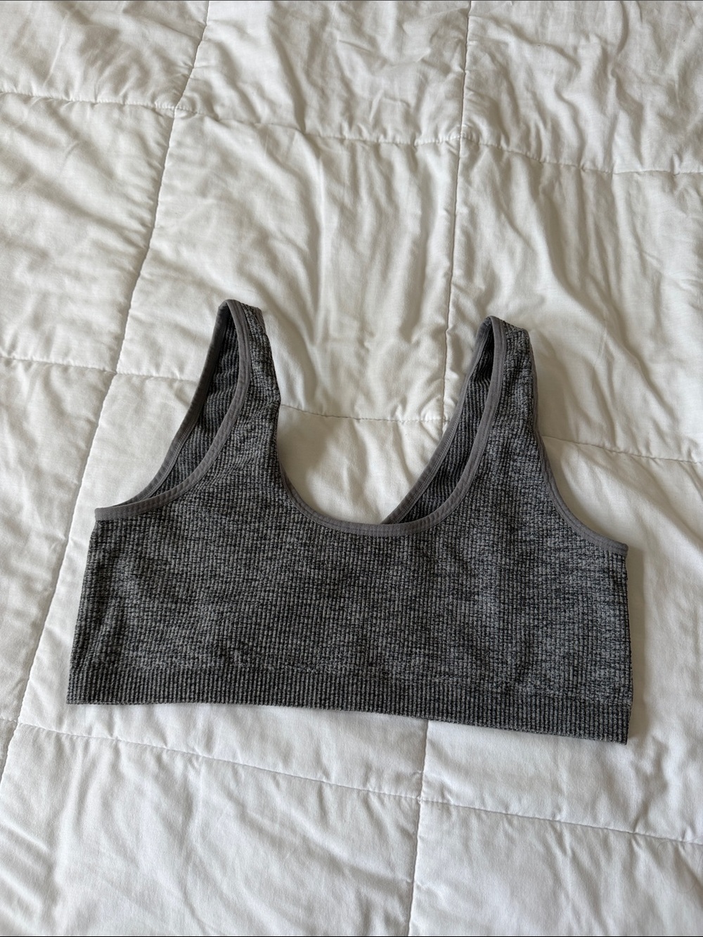 Colsie Seamless Ribbed Sports Bralette - Charcoal